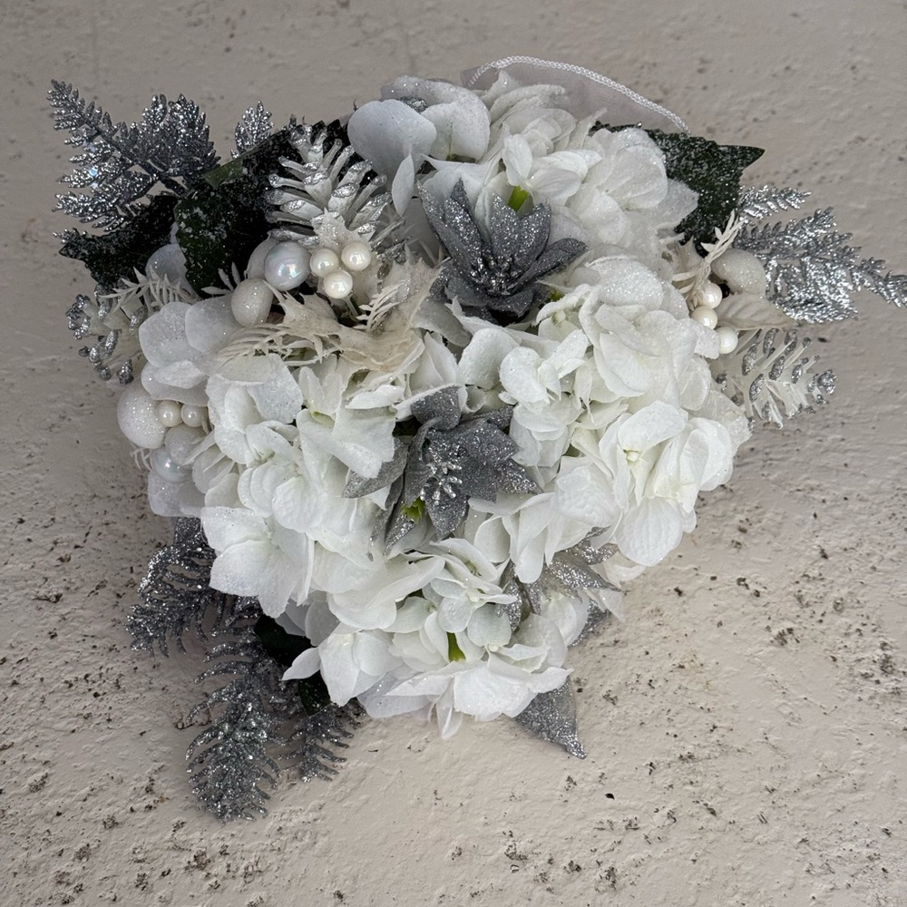 White and Silver bridal Floral bouquet